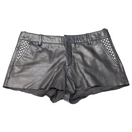 Zadig & Voltaire Short Simili Cuir Détail Mesh en Polyester Noir Noir