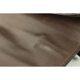 Dolce & Gabbana-Brown Leather Belt Buckle Motif Top Handle Satchel Bag 4DG111-Other