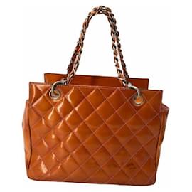 Chanel-[Used] Chanel / CHANEL Chain Shoulder Bag Tote Bag 6s Patent Leather Orange Ladies-Orange