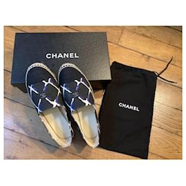 Chanel-Alpargatas Chanel-Preto,Azul
