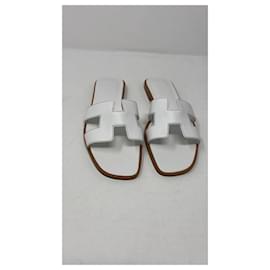 Hermès-sandalo hermes bianco nuovo-Bianco