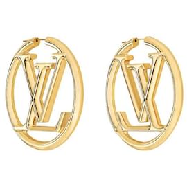 LOUIS VUITTON Earrings LV Louise Circle Hoop M64288 Gold GP authentic used  box
