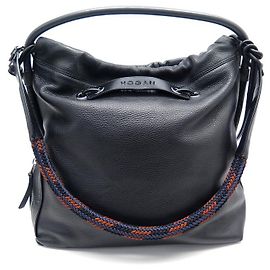 NOVA BOLSA HOGAN CABAS EM COURO GRAINADO PRETO + BOLSA DE MÃO EM COURO Preto