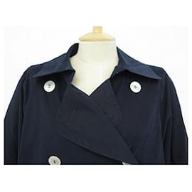 Hermès-HERMES WATERPROOF COAT M 40 NAVY BLUE NAVY TRENCH COAT JACKET-Navy blue