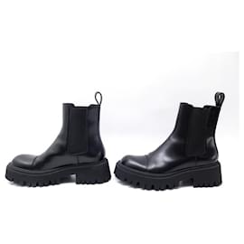 Balenciaga-NEW BALENCIAGA BOOTS SHOES 40 TRACTOR BOOTIE L20 636599 black leather-Black