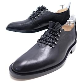 Givenchy-NINE GIVENCHY DERBY SHOES 41 IN BLACK LEATHER & SUEDE + NEW SHOES BOX-Black