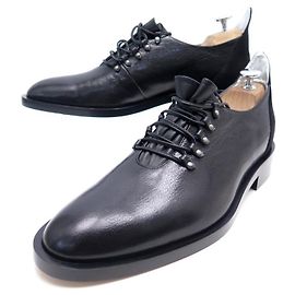 NOVE SCARPE DERBY GIVENCHY 41 IN PELLE NERA E CAMOSCIO + SCATOLA SCARPE NUOVE Nero