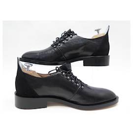 Givenchy-NINE GIVENCHY DERBY SHOES 41 IN BLACK LEATHER & SUEDE + NEW SHOES BOX-Black