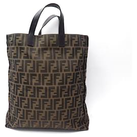 Fendi-Fendi handbag 8BH173 CABAS SHOPPING TOTE BAG IN BROWN CANVAS-Brown