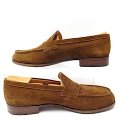 JM Weston-JM WESTON LOAFERS 182 7b 41 FINE SUEDE BROWN SHOES SHOES-Brown