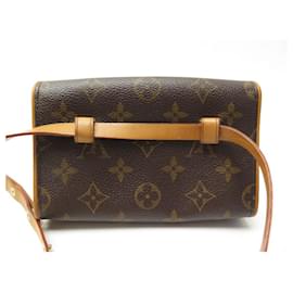 Louis Vuitton-BORSA A POCHETTE LOUIS VUITTON FLORENTINE M51855 CINTURA IN TELA CON POCHETTE MONOGRAM-Marrone