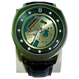Autre Marque Accutron II- 96para155 Alfa Verde Metálico Gold hardware