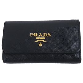 Porte-clés Prada noir Saffiano Noir