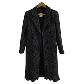 Chanel-CHANEL Tweed coat / 36 / Wool / Navy-Navy blue