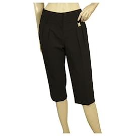 Michael Kors-Michael Kors Black Woolen Bermuda Shorts Cropped Trousers Pants size US 4-Black