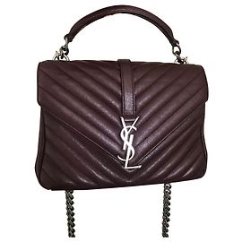 Yves Saint Laurent Bolso college mediano Rojo oscuro Prune Burdeos Ciruela