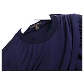 Louis Vuitton-Louis Vuitton SS17 Robe en jersey drapé bleu pétrole-Bleu