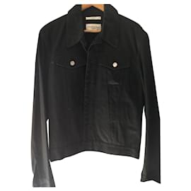 Yves Saint Laurent-YSL Rive gauche black denim jacket-Black