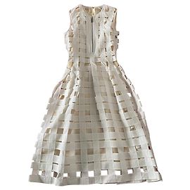 Céline Celine durchbrochenes Kleid Weiß Aus weiß