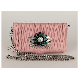 Miu Miu-Miu Miu I-phone case in leather with jewel-Pink