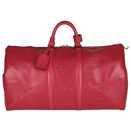 Louis Vuitton Epi Keepall travel bag 55 Red