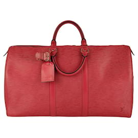 Louis Vuitton-Sac de voyage Louis Vuitton Keepall 50-Rouge