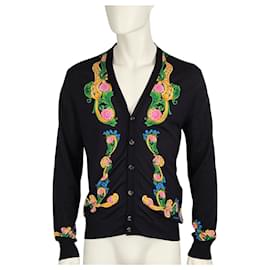 Versace-Versace silk cardigan-Black