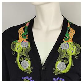 Versace-Versace silk cardigan-Black