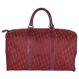 Bolsa de viagem com monograma Christian Dior Vermelho Bordeaux