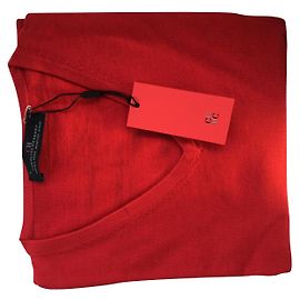Carolina Herrera Sehr feiner Pullover mit V-Ausschnitt Rot Rot