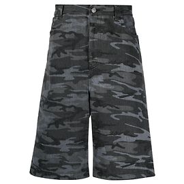 BALENCIAGA Short jeans camuflado Cinza