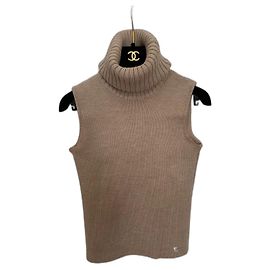 Chanel Strickpullover aus Wolle in Braun Braun