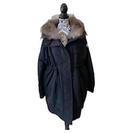 Moncler-MONCLER LAGOPEDE PARKA DOWN JACKET WITH BLACK FOX FUR TRIM-Black