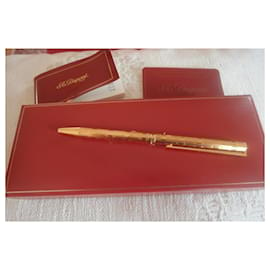 St Dupont-ballpoint pen with clip --Gold hardware