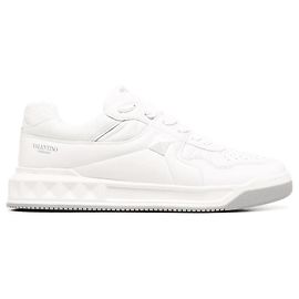 Valentino - Sneakers stringate con stampa logo Bianco