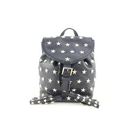 Mochila RED Valentino Navy Couro Mini Star Outro