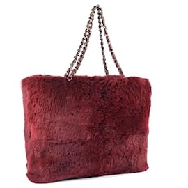 Chanel-[Used] [CHANEL] Chanel Chain Tote Rabbit Fur Bordeaux Ladies Tote Bag-Other