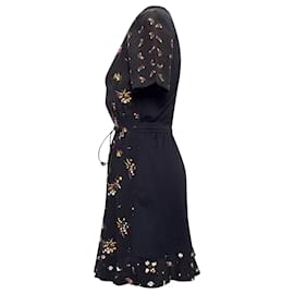 Louis Vuitton-Schwarzes Kleid von Louis Vuitton mit Blumendruck-Schwarz