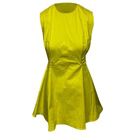 Minivestido plisado Dior Box de algodón amarillo Verde