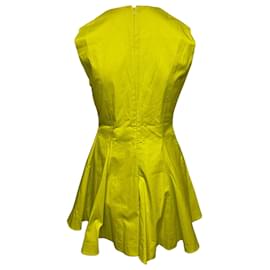 Dior-Dior Box Plissiertes Minikleid aus gelber Baumwolle-Grün