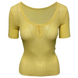 Jacquemus Loiza Mesh Top in Yellow Viscose Yellow