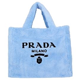 Prada Mujer Terry Tote Bag In Blue Fabric Mix Azul