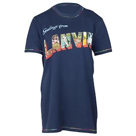 Lanvin Greetings from Lanvin T-Shirt in jersey di cotone blu Blu