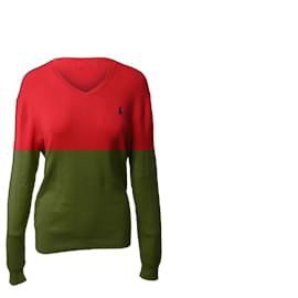 Polo Ralph Lauren-Polo by Ralph Lauren Pony-Embroidered Sweater in Red Cotton-Red