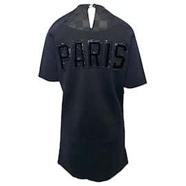 Louis Vuitton-Verziertes Louis Vuitton Hemdkleid aus schwarzer Baumwolle-Schwarz