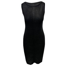 Gucci Ärmelloses Strick-Midikleid aus schwarzer Viskose Schwarz