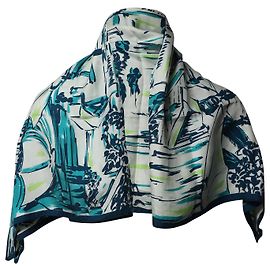Pañuelo Prada Rome en seda con estampado azul Otro