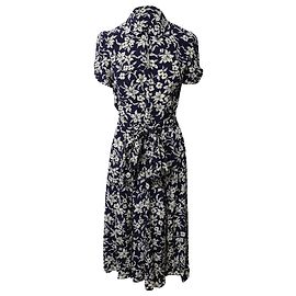 Polo Ralph Lauren - Robe mi-longue à fleurs en viscose bleue Bleu