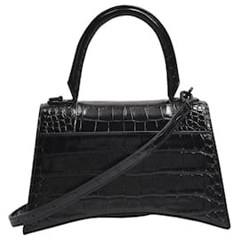 Balenciaga-Hourglass S Bag - Balenciaga -  Black - Leather-Black