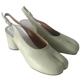 Maison Martin Margiela Décolleté Martin Margiela Tabi in pelle verde acqua Verde